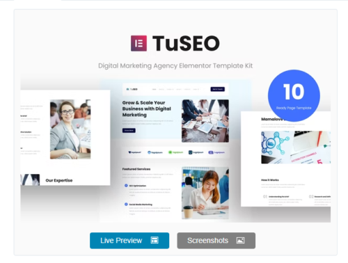TuSEO - Digital Marketing Agency Elementor Template Kit