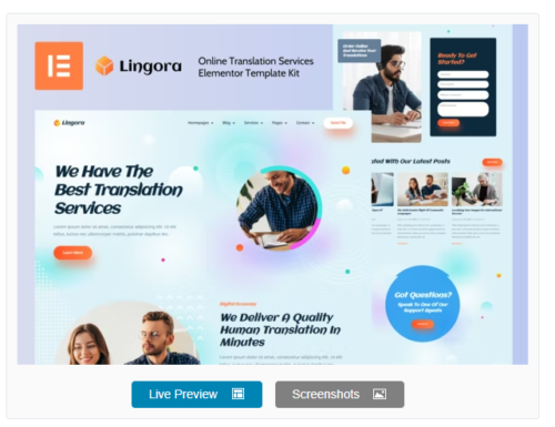Lingora - Online Translation Services Elementor Template Kit