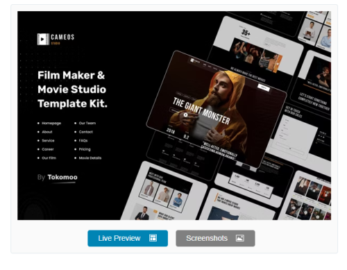 Cameos | Film Maker & Movie Studio Elementor Template Kit