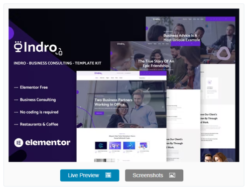 Indro - Business Consulting Elementor Template Kit
