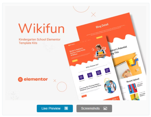 Wikifun - Kindergarten School Elementor Template Kit