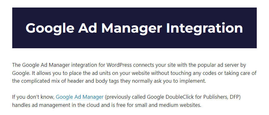 Advanced Ads Google Ad Manager Integration