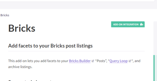 FacetWP – Bricks Builder integration