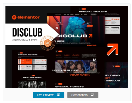 Disclub - Night Club DJ & Events Elementor Pro Template Kit