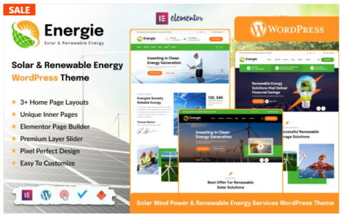 Energie - Solar and Renewable Energy WordPress Theme