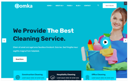 Domka - Cleaning Company and Services WordPress Theme
