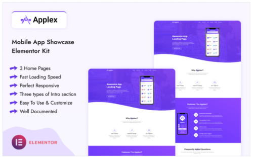 Applex - Mobile App Showcase Elementor Kit