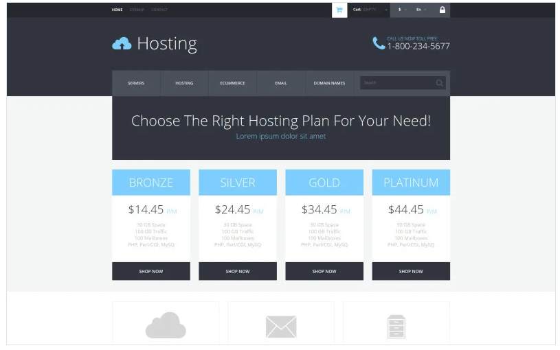Hosting Services Provider PrestaShop Theme