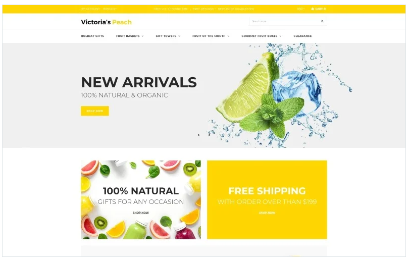 Victoria's Peach - Fruit Gifts Shopify Theme