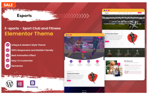 E-sports - Sport Club and fitness WordPress Theme