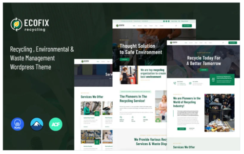 Ecofix - Recycling Services & Waste Management Wordpress Theme