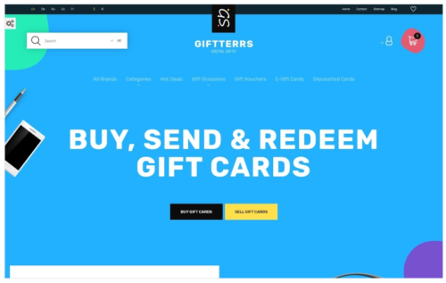 Giftterrs - Gift Cards for Any Purpose PrestaShop Theme