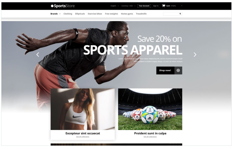 Sports Clothes Equipment PrestaShop Theme