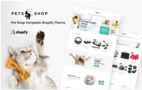 Pets Shop Design Template Shopify Theme