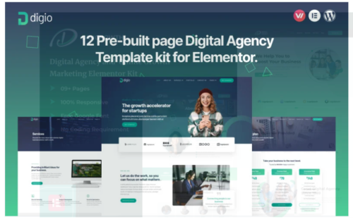 Digio - Premium Digital Agency Elementor Template kit