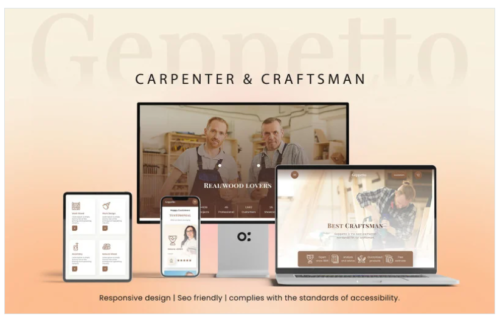 Geppetto Carpenter & Craftsman Elementor Kit Wordpress Website.