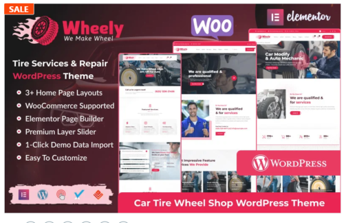 Wheely - Wheel Car Automobile Repair Tires Services WordPress Theme