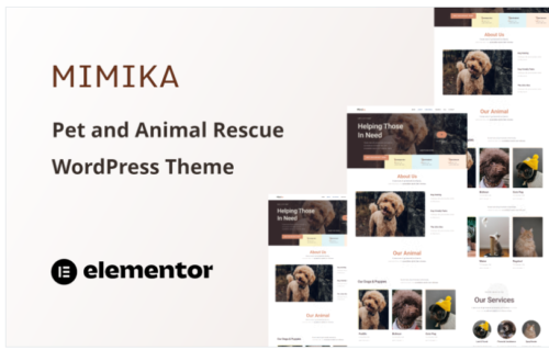 Mimika - Pet and Animal Rescue One Page WordPress Theme