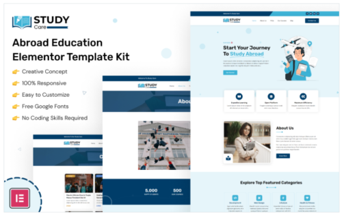 Studycare - Abroad Education Elementor Template Kit