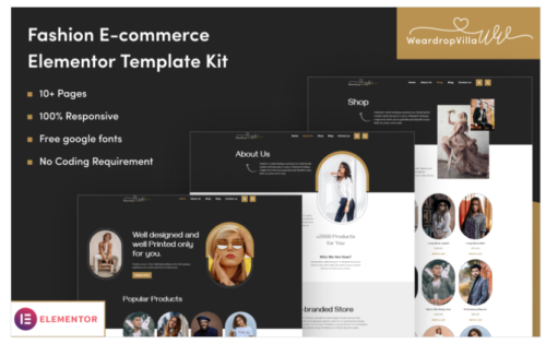 Weardrop Villa - Fashion E-commerce Elementor Template Kit