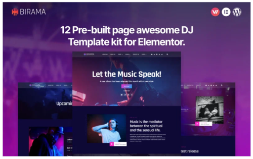 Birama - DJ Music Elementor Template Kit