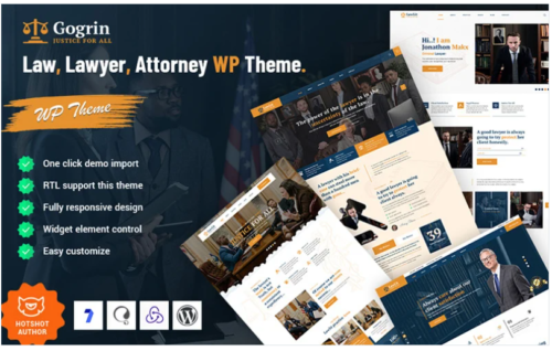 Gogrin - Law, Lawyer, & Attorney WordPress Theme
