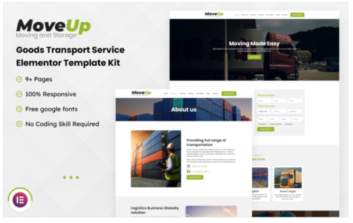 MoveUp - Goods Transport Service Elementor Template Kit