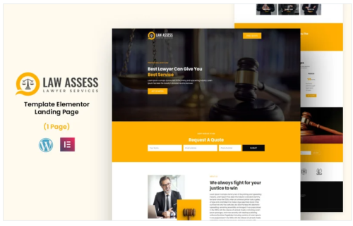 Law Assess - Lawyer Service Elementor Landing Page