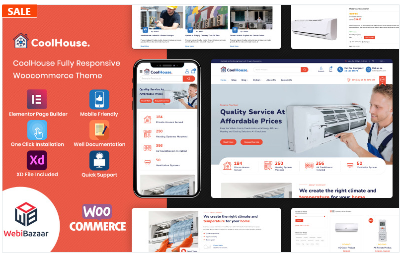 Coolhouse - Air Conditioning eCommerce WordPress Theme