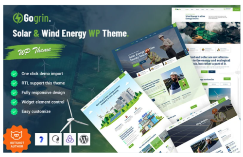 Gogrin - Solar & Wind Energy WordPress Theme