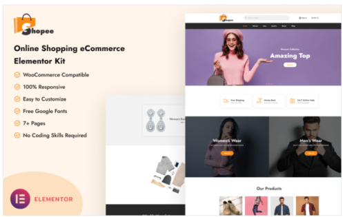 Shopee - Online Shopping E-commerce Elementor Kit