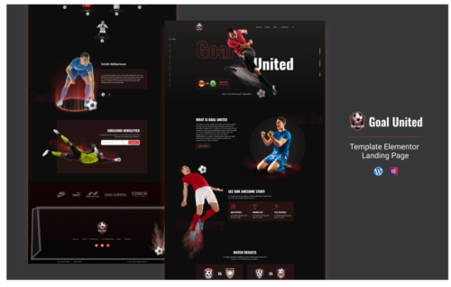 Goal United - Football Sports Elementor Landing Page Template