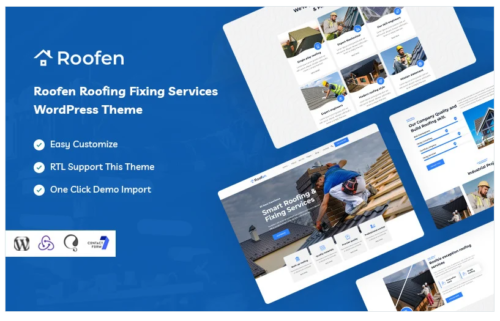 Roofen - Roofing & Fixing Services WordPress Theme