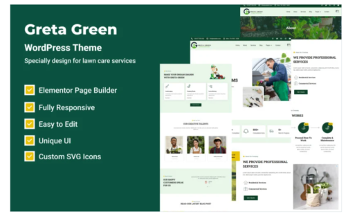 Greta Green Lawn & Landscaping WordPress Theme