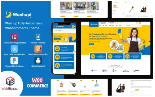 Washup - Home Cleaning & Essential Cleaning Tools WooCommerce Theme