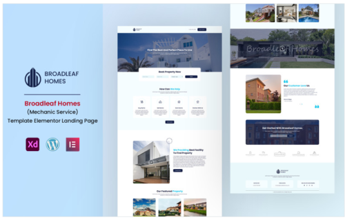 Broadleaf Homes Real Estate Services Elementor Landing Page