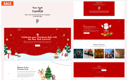New York Carnival - Christmas Elementer Landing Page Template