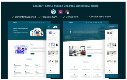 EAgency- Simple Agency One page WordPress Theme