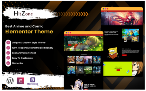 HitZone - Anime and Comic Elementor Wordpress Template