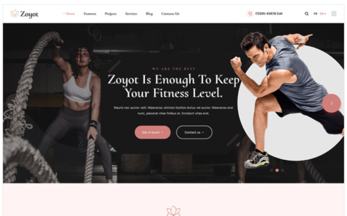 Zoyot - Sports and Fitness WordPress Theme