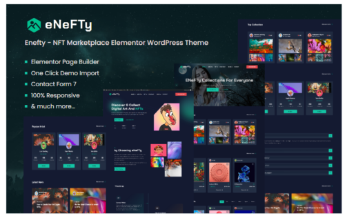 Enefty - NFT Marketplace Elementor WordPress Theme
