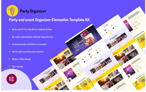 PartyOrganizer - Party and event Organizer Elementor Template Kit