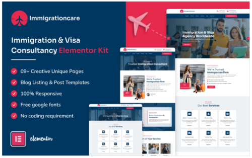Immigrationcare - Immigration and Visa Consultancy Elementor Kit