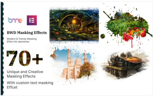 Masking Effects WordPress Plugin For Elementor With Image And Custom Text Masking