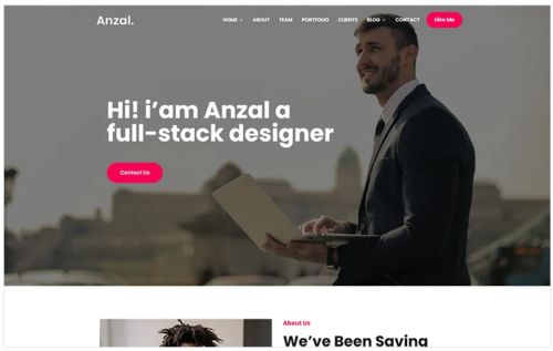 Anzal - Personal Portfolio WordPress Theme