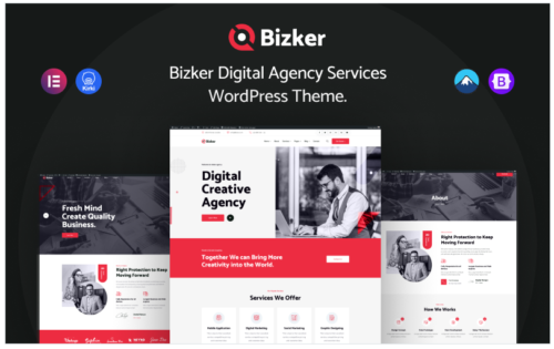 Bizker – Digital Agency Services WordPress Theme.