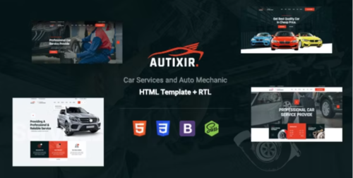 Autixir - Car Repair Service & Auto Mechanic HTML Template with Accessories Shop