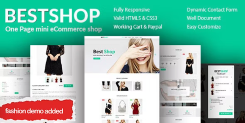 Bestshop - One Page Mini eCommerce Shop Templates