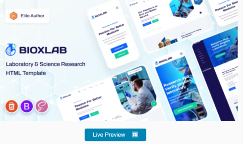 Bioxlab - Laboratory & Science Research HTML5 Template + RTL