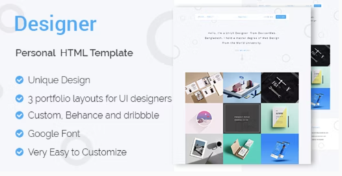 DESIGNER - UI & UX Designers Portfolio HTML Template